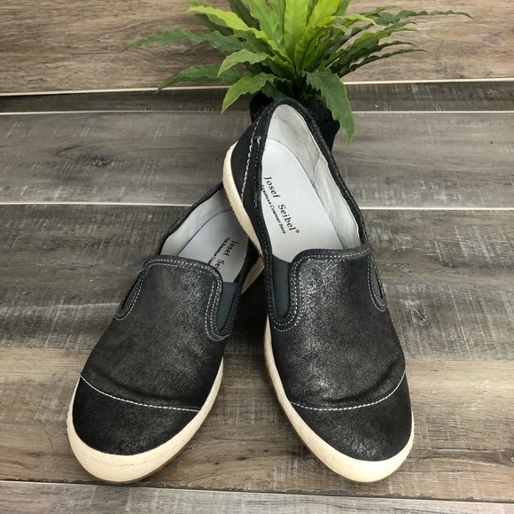 Josef Seibel Caspian Metallic Gray Slide Flats Size 38 - Picture 4 of 9